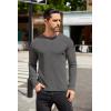 COOFANDY Mens Long Sleeve Shirts Thermal T-Shirt Slim Fit Crewneck Sweater Knitted Pullover Shirt(Dark Grey)
