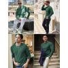 COOFANDY Mens Long Sleeve Shirts Thermal T-Shirt Slim Fit Crewneck Sweater Knitted Pullover Shirt(Green)