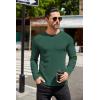 COOFANDY Mens Long Sleeve Shirts Thermal T-Shirt Slim Fit Crewneck Sweater Knitted Pullover Shirt(Green)