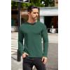 COOFANDY Mens Long Sleeve Shirts Thermal T-Shirt Slim Fit Crewneck Sweater Knitted Pullover Shirt(Green)