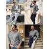 COOFANDY Mens Long Sleeve Shirts Thermal T-Shirt Slim Fit Crewneck Sweater Knitted Pullover Shirt(Grey)