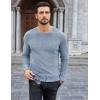COOFANDY Mens Long Sleeve Shirts Thermal T-Shirt Slim Fit Crewneck Sweater Knitted Pullover Shirt(Light Blue)
