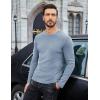 COOFANDY Mens Long Sleeve Shirts Thermal T-Shirt Slim Fit Crewneck Sweater Knitted Pullover Shirt(Light Blue)