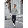 COOFANDY Mens Long Sleeve Shirts Thermal T-Shirt Slim Fit Crewneck Sweater Knitted Pullover Shirt(Light Grey)