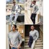 COOFANDY Mens Long Sleeve Shirts Thermal T-Shirt Slim Fit Crewneck Sweater Knitted Pullover Shirt(Light Grey)