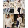 COOFANDY Mens Long Sleeve Shirts Thermal T-Shirt Slim Fit Crewneck Sweater Knitted Pullover Shirt(Light Khaki)