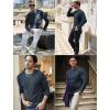 COOFANDY Mens Long Sleeve Shirts Thermal T-Shirt Slim Fit Crewneck Sweater Knitted Pullover Shirt(Navy)
