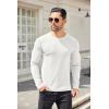 COOFANDY Mens Long Sleeve Shirts Thermal T-Shirt Slim Fit Crewneck Sweater Knitted Pullover Shirt(White)