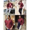 COOFANDY Mens Long Sleeve Shirts Thermal T-Shirt Slim Fit Crewneck Sweater Knitted Pullover Shirt(Wine Red)