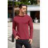 COOFANDY Mens Long Sleeve Shirts Thermal T-Shirt Slim Fit Crewneck Sweater Knitted Pullover Shirt(Wine Red)