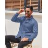 COOFANDY Mens Long Sleeve Wrinkle Free Shirts Casual Button Down Stretch Dress Shirt with Pocket(Blue)