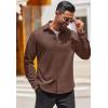COOFANDY Mens Long Sleeve Wrinkle Free Shirts Casual Button Down Stretch Dress Shirt with Pocket(Brown)