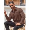 COOFANDY Mens Long Sleeve Wrinkle Free Shirts Casual Button Down Stretch Dress Shirt with Pocket(Brown)