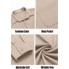 COOFANDY Mens Long Sleeve Wrinkle Free Shirts Casual Button Down Stretch Dress Shirt with Pocket(Light Khaki)