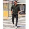 COOFANDY Mens Long Sleeve Wrinkle Free Shirts Casual Button Down Stretch Dress Shirt with Pocket(Olive Green)