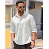 COOFANDY Mens Long Sleeve Wrinkle Free Shirts Casual Button Down Stretch Dress Shirt with Pocket(White)