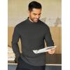 COOFANDY Mens Mock Neck Shirts Fleece Long Sleeve Tops Basic Pullover T-Shirts(3 Pcs-black/White/Dark Grey)
