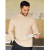 COOFANDY Mens Mock Neck Shirts Fleece Long Sleeve Tops Basic Pullover T-Shirts(Apricot)