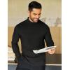 COOFANDY Mens Mock Neck Shirts Fleece Long Sleeve Tops Basic Pullover T-Shirts(Black)