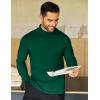 COOFANDY Mens Mock Neck Shirts Fleece Long Sleeve Tops Basic Pullover T-Shirts(Green)