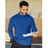COOFANDY Mens Mock Neck Shirts Fleece Long Sleeve Tops Basic Pullover T-Shirts(Royal Blue)