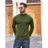 COOFANDY Mens Mock Turtleneck Sweater Long Sleeve Basic Thermal Undershirt Slim Fit Lightweight Pullover Sweaters(Army Green)