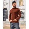 COOFANDY Mens Mock Turtleneck Sweater Long Sleeve Basic Thermal Undershirt Slim Fit Lightweight Pullover Sweaters(Brown)