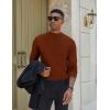 COOFANDY Mens Mock Turtleneck Sweater Long Sleeve Basic Thermal Undershirt Slim Fit Lightweight Pullover Sweaters(Brown)