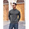 COOFANDY Mens Mock Turtleneck Sweater Long Sleeve Basic Thermal Undershirt Slim Fit Lightweight Pullover Sweaters(Dark Grey)
