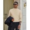 COOFANDY Mens Mock Turtleneck Sweater Long Sleeve Basic Thermal Undershirt Slim Fit Lightweight Pullover Sweaters(Khaki)