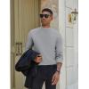 COOFANDY Mens Mock Turtleneck Sweater Long Sleeve Basic Thermal Undershirt Slim Fit Lightweight Pullover Sweaters(Light Gray)