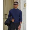 COOFANDY Mens Mock Turtleneck Sweater Long Sleeve Basic Thermal Undershirt Slim Fit Lightweight Pullover Sweaters(Navy Blue)
