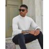 COOFANDY Mens Mock Turtleneck Sweater Long Sleeve Basic Thermal Undershirt Slim Fit Lightweight Pullover Sweaters(White)