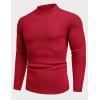 COOFANDY Mens Mock Turtleneck Sweater Long Sleeve Basic Thermal Undershirt Slim Fit Lightweight Pullover Sweaters(Wine Red)