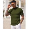 COOFANDY Men’s Mock Turtleneck Sweater Short Sleeve Casual Basic Tops Ribbed Knit Pullover Solid Tee(Army Green)