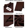 COOFANDY Men’s Mock Turtleneck Sweater Short Sleeve Casual Basic Tops Ribbed Knit Pullover Solid Tee(Brown)