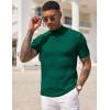 COOFANDY Men’s Mock Turtleneck Sweater Short Sleeve Casual Basic Tops Ribbed Knit Pullover Solid Tee(Dark Green)