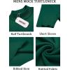 COOFANDY Men’s Mock Turtleneck Sweater Short Sleeve Casual Basic Tops Ribbed Knit Pullover Solid Tee(Dark Green)
