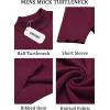 COOFANDY Men’s Mock Turtleneck Sweater Short Sleeve Casual Basic Tops Ribbed Knit Pullover Solid Tee(Wine Red)