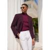 COOFANDY Men’s Mock Turtleneck Sweater Short Sleeve Casual Basic Tops Ribbed Knit Pullover Solid Tee(Wine Red)