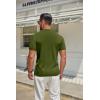 COOFANDY Men’s Mock Turtleneck Sweater Short Sleeve Casual Knitted T-Shirts Thermal Tops Solid Basic Tee(Army Green)