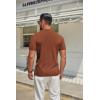 COOFANDY Men’s Mock Turtleneck Sweater Short Sleeve Casual Knitted T-Shirts Thermal Tops Solid Basic Tee(Camel)