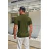 COOFANDY Men’s Mock Turtleneck Sweater Short Sleeve Casual Knitted T-Shirts Thermal Tops Solid Basic Tee(Dark Green)