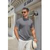 COOFANDY Men’s Mock Turtleneck Sweater Short Sleeve Casual Knitted T-Shirts Thermal Tops Solid Basic Tee(Dark Grey)