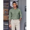 COOFANDY Mens Oxford Shirt Long Sleeve Casual Button Down Shirts Soild Dress Shirts with Pocket(Green)