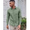 COOFANDY Mens Oxford Shirt Long Sleeve Casual Button Down Shirts Soild Dress Shirts with Pocket(Green)