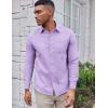 COOFANDY Mens Oxford Shirt Long Sleeve Casual Button Down Shirts Soild Dress Shirts with Pocket(Lavender)