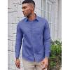 COOFANDY Mens Oxford Shirt Long Sleeve Casual Button Down Shirts Soild Dress Shirts with Pocket(Royal Azure)