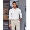COOFANDY Mens Oxford Shirt Long Sleeve Casual Button Down Shirts Soild Dress Shirts with Pocket(White)