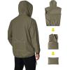 COOFANDY Men’s Packable Rain Jacket Lightweight Waterproof Raincoat with Hood Travel Hiking Golf Windbreaker(Army Green)